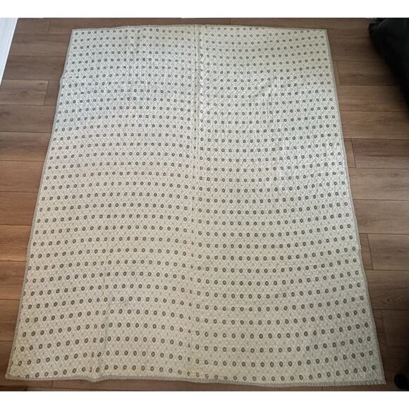 Vintage Hand Quilted Log Cabin Housetop Quilt Concentric Squares Abstract 6x7 - Picture 15 of 16